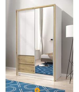 Šatní skřín Sram 134cm, artisan/bílá