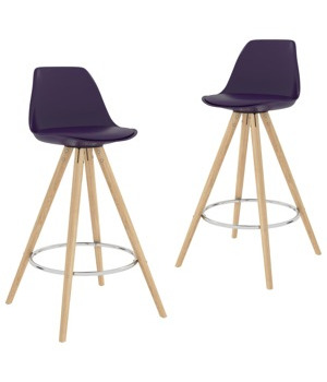 vidaXL Barové stoličky 2 ks šeříkové PP a masivní bukové dřevo